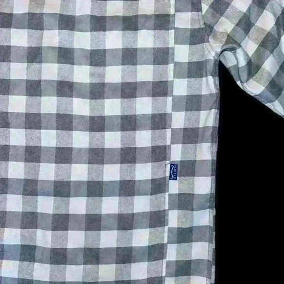 Men's AFTCO Plaid Button Up Shirt Gray White Size S - Picture 9 of 9